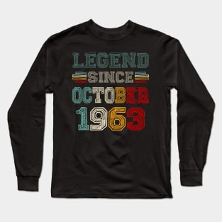 60 Years Old Legend Since October 1963 60th Birthday Long Sleeve T-Shirt